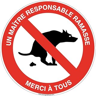 AUA SIGNALETIQUE - Autocollant UN MAITRE RESPONSABLE RAMASSE - Ø 200 mm, Vinyl adhésif